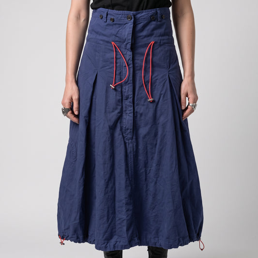 Blue Pleated Midi Skirt