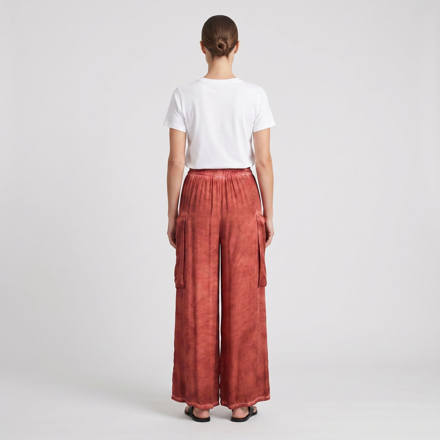 Terracotta Utility Wide-Leg Trousers
