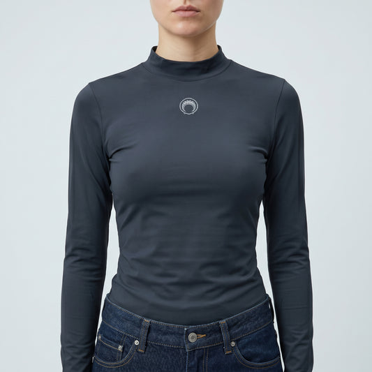 Essential Navy Mock Neck Top