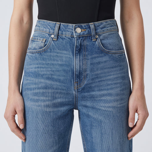 Classic Mid-Wash Straight Jeans