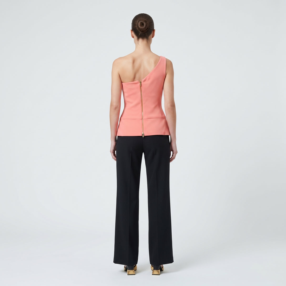 One-Shoulder Structured Peplum Top