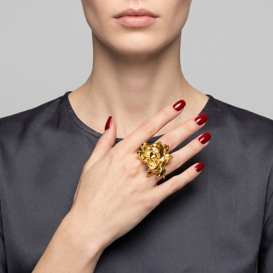 Sculptural Gold Statement Ring