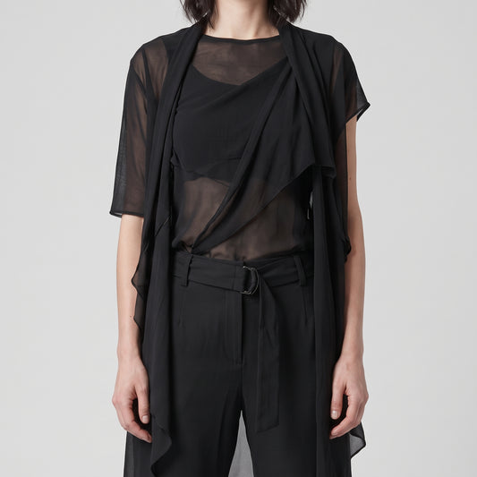 Tailored Belted Black Trousers