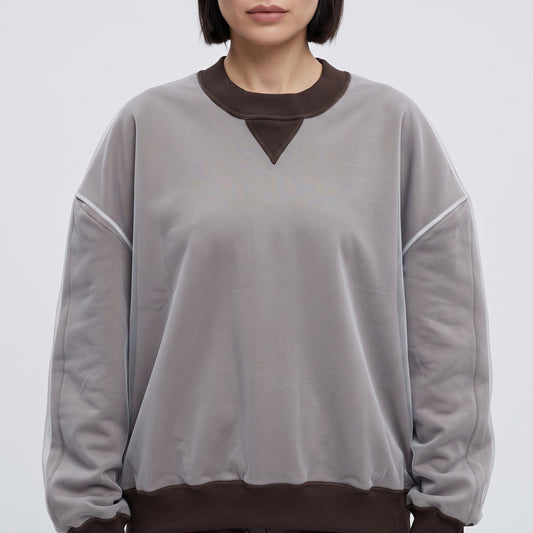 Contrast Trim Relaxed Sweatshirt