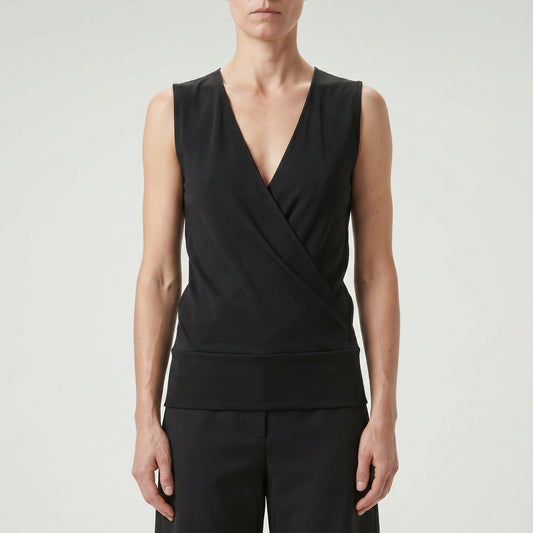 Sleeveless V-Neck Wrap Vest