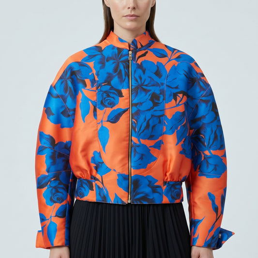 Floral Print Bomber Jacket