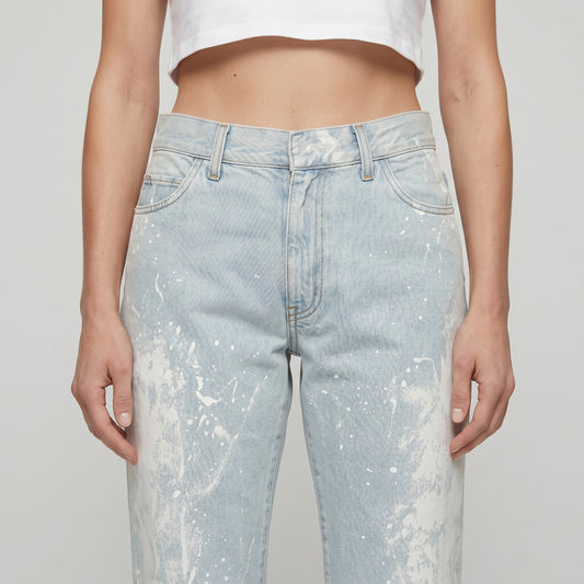Paint Splattered Straight Jeans