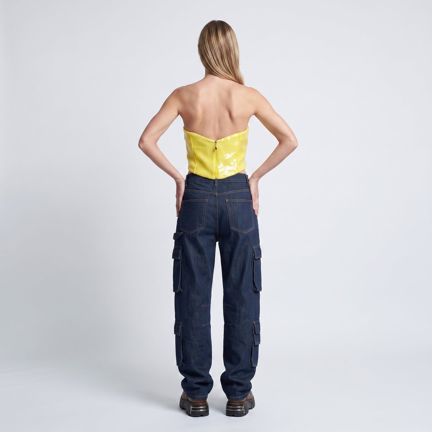 Radiant Sequin Strapless Bustier Top