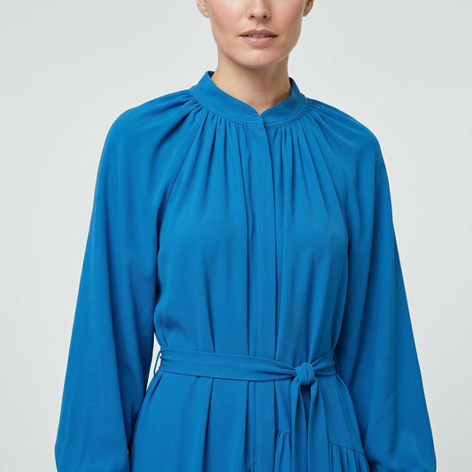 Asteria Belted Drape Midi Dress