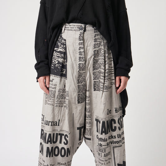 Newspaper Print Statement Trousers