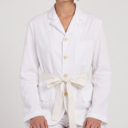 Tailored White Cotton Blazer