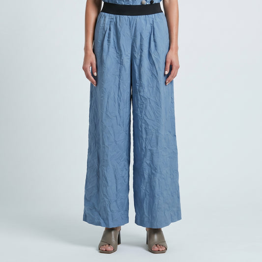 Crinkled Wide Leg Trousers