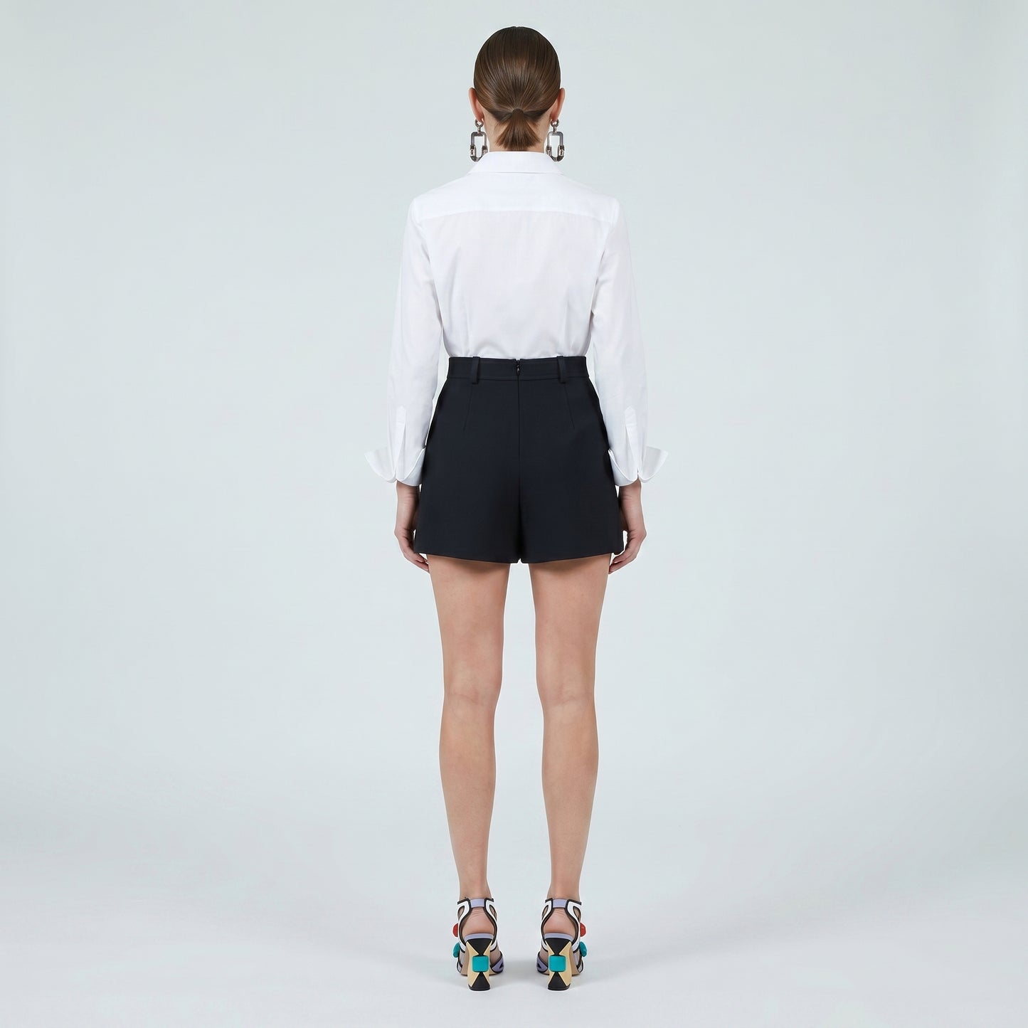 Embellished High-Waisted Tailored Shorts