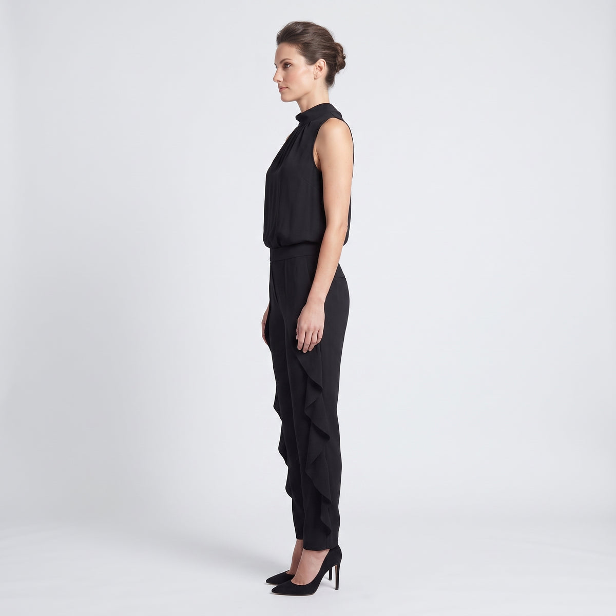 Sleeveless Ruffle Detail Jumpsuit