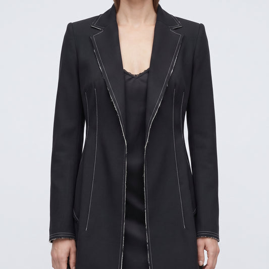 Tailored Contrast Stitch Blazer