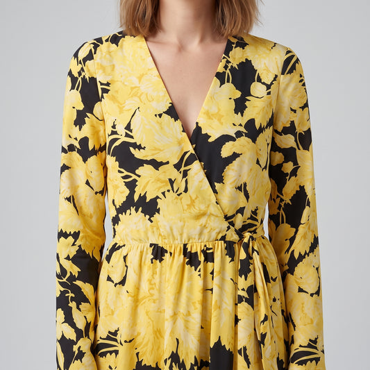 Floral Wrap Midi Dress