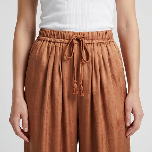 Fluid Wide-Leg Drawstring Trousers