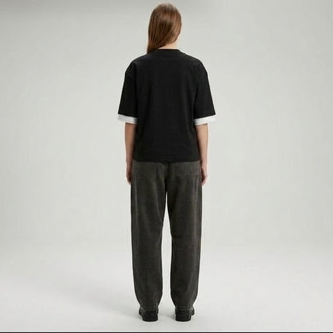 Layered Hem Contrast T-Shirt