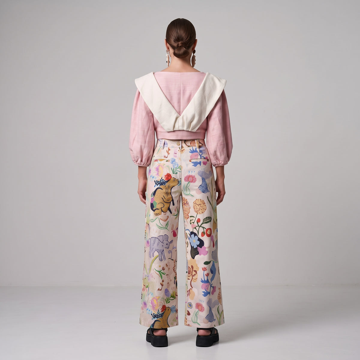 Pink Cropped Collared Jacket
