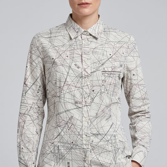 Abstract Print Long Sleeve Shirt