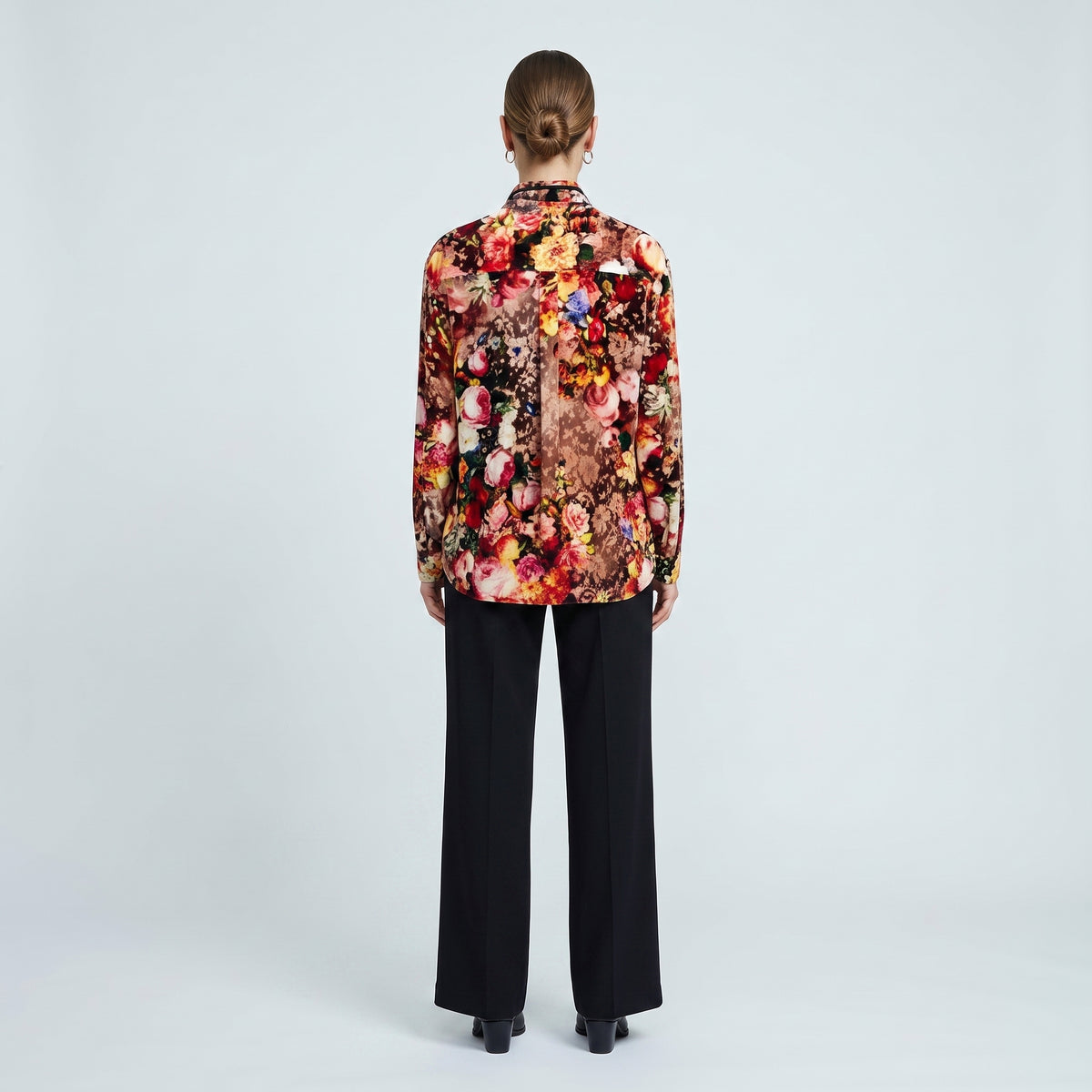 Floral Velvet Button Down Shirt