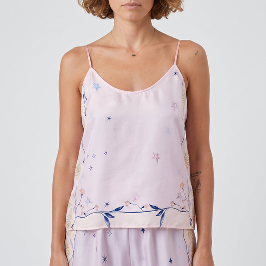 Celestial Print Silk Camisole