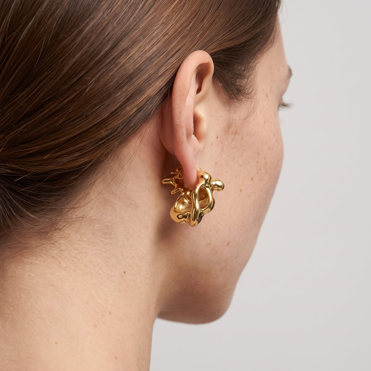 Sculptural Gold Liquid Ring
