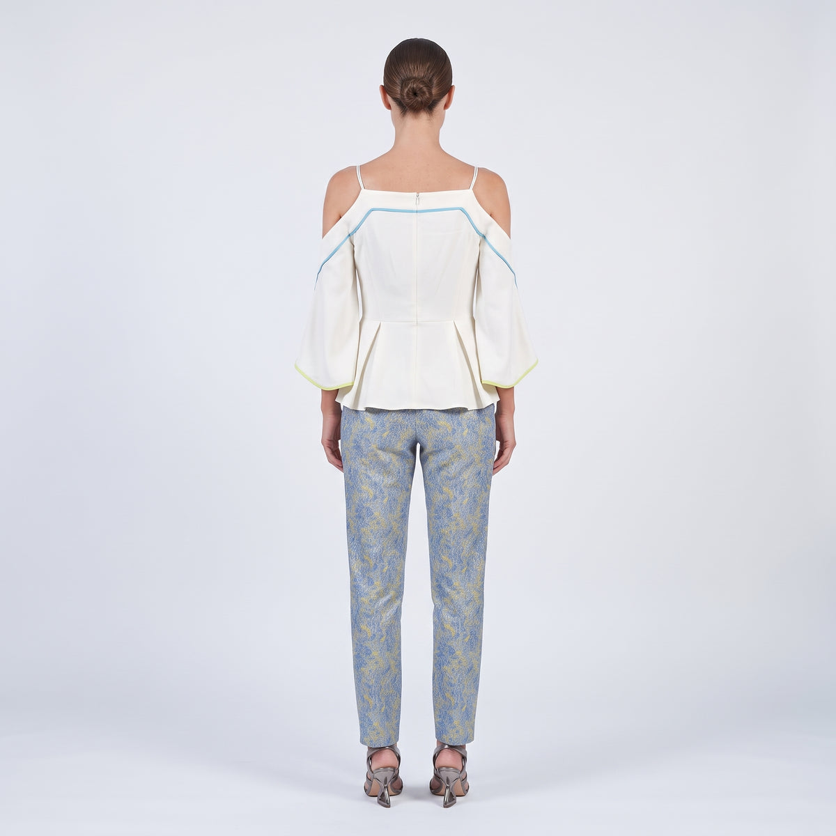 Floral Applique Cold Shoulder Top