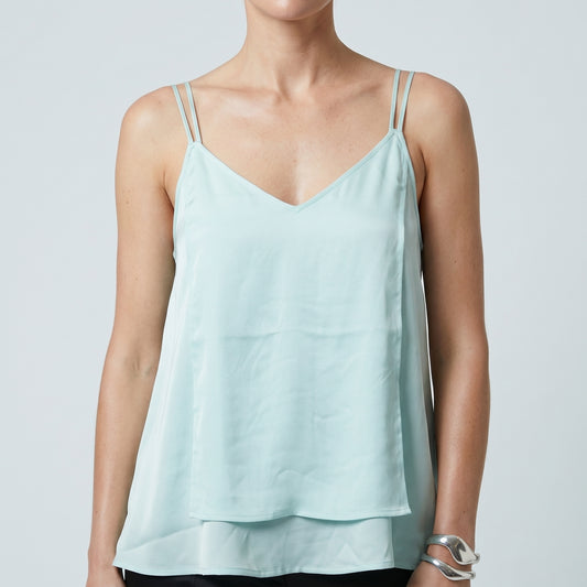 Layered Asymmetric Mint Camisole
