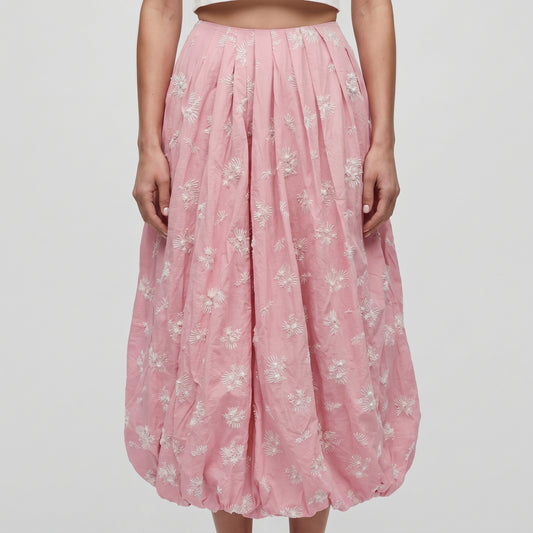 Floral Embroidered Bubble Skirt