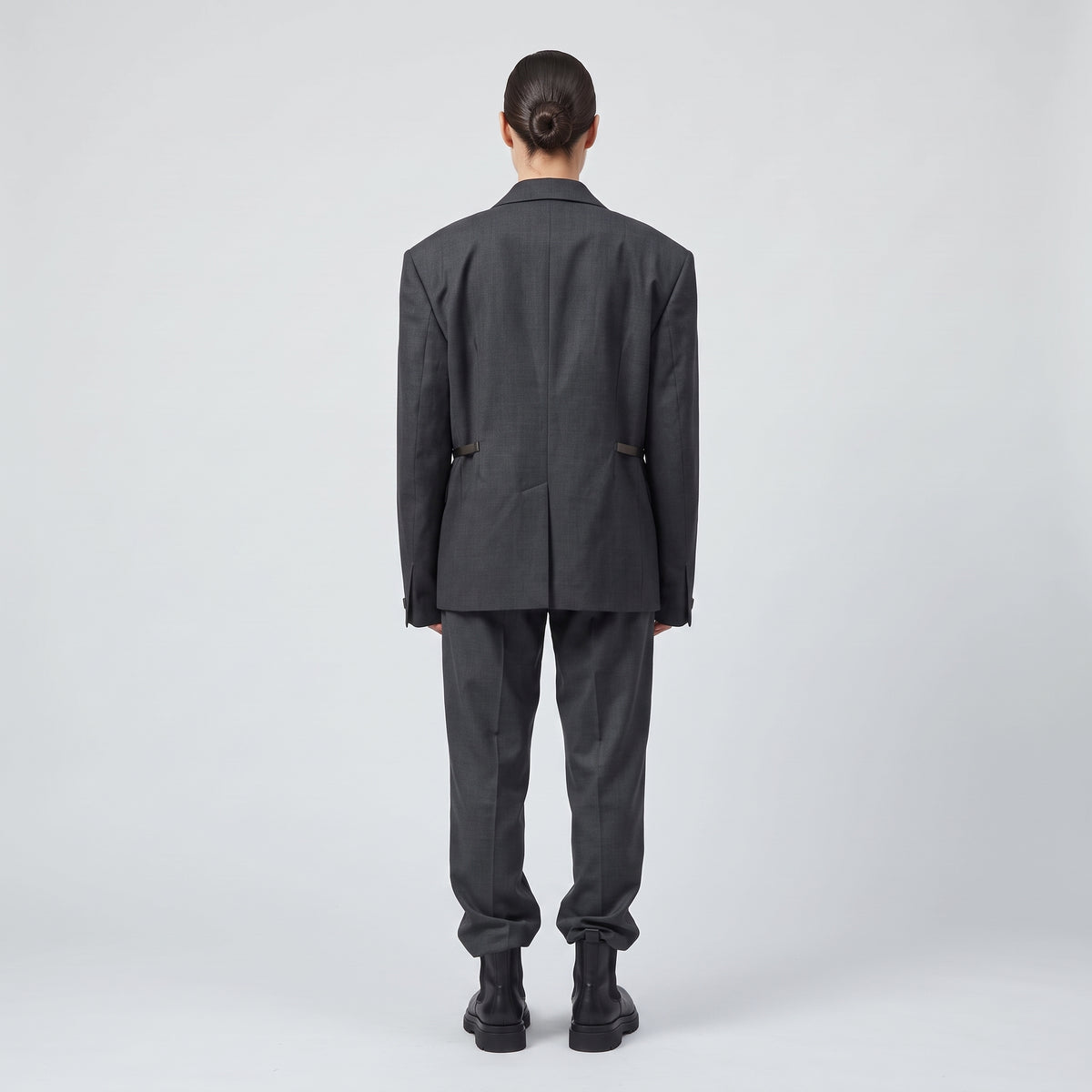 Tailored Charcoal Utility Blazer