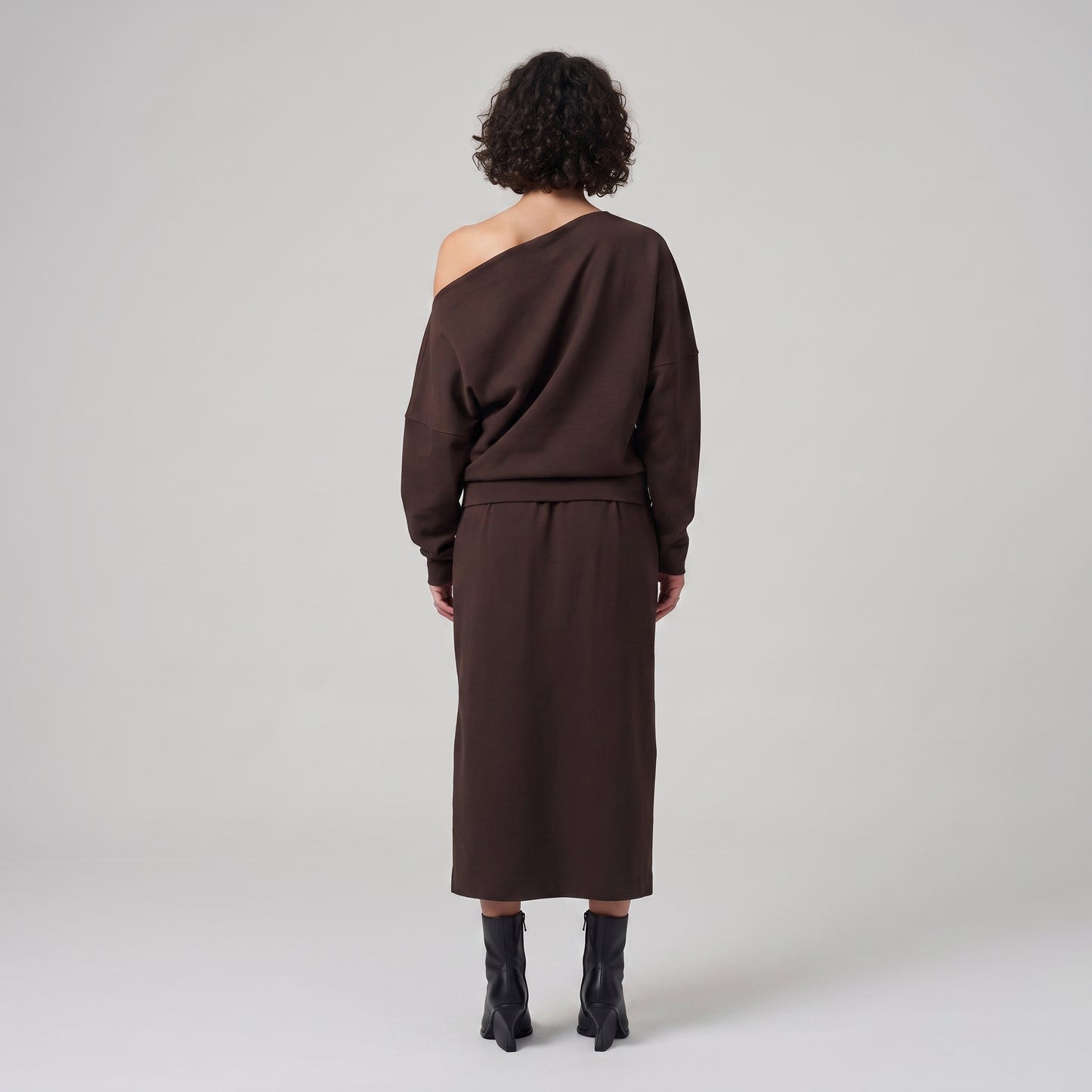 Minimalist Chocolate Boatneck Pullover