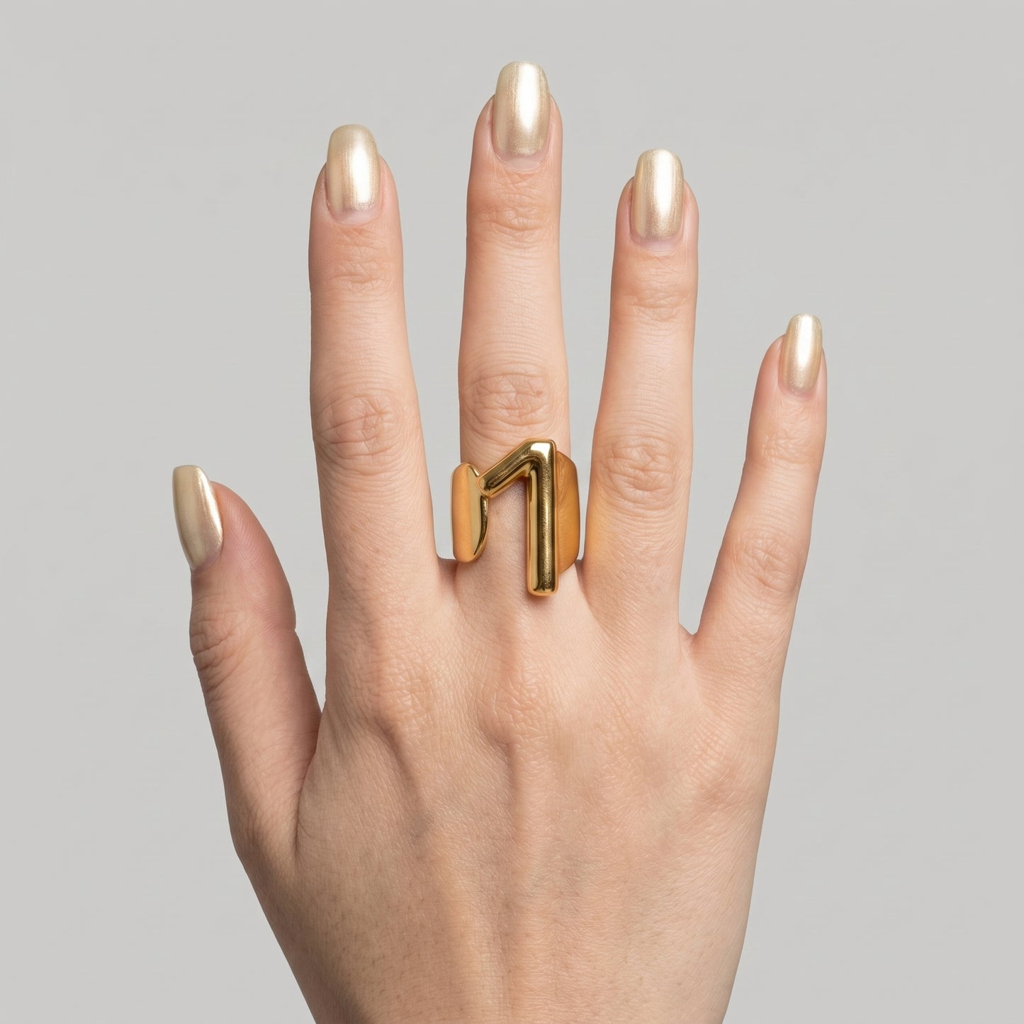 Sculptural Gold Number Ring