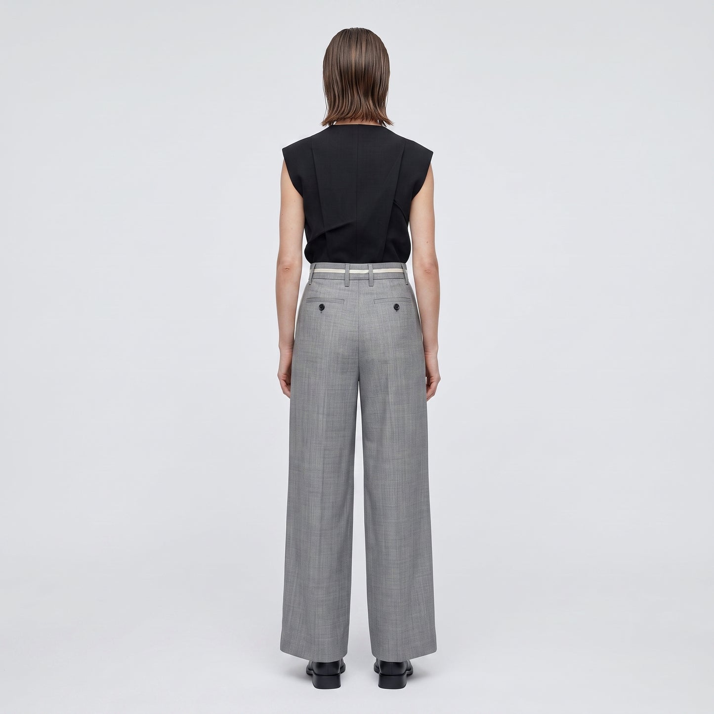 Tailored Grey Contrast Trousers