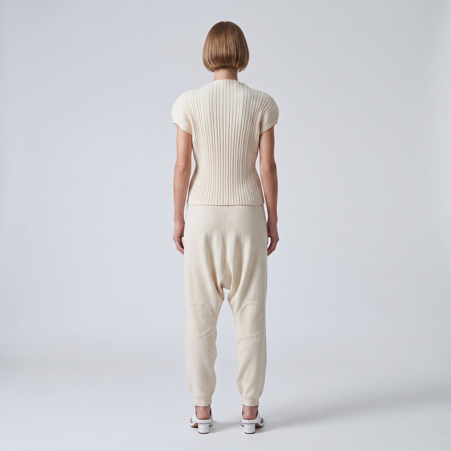 Abstract Cutout Knit Trousers