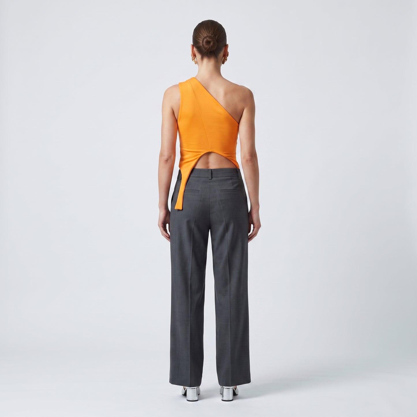 Asymmetric Vibrant Orange Crop Top