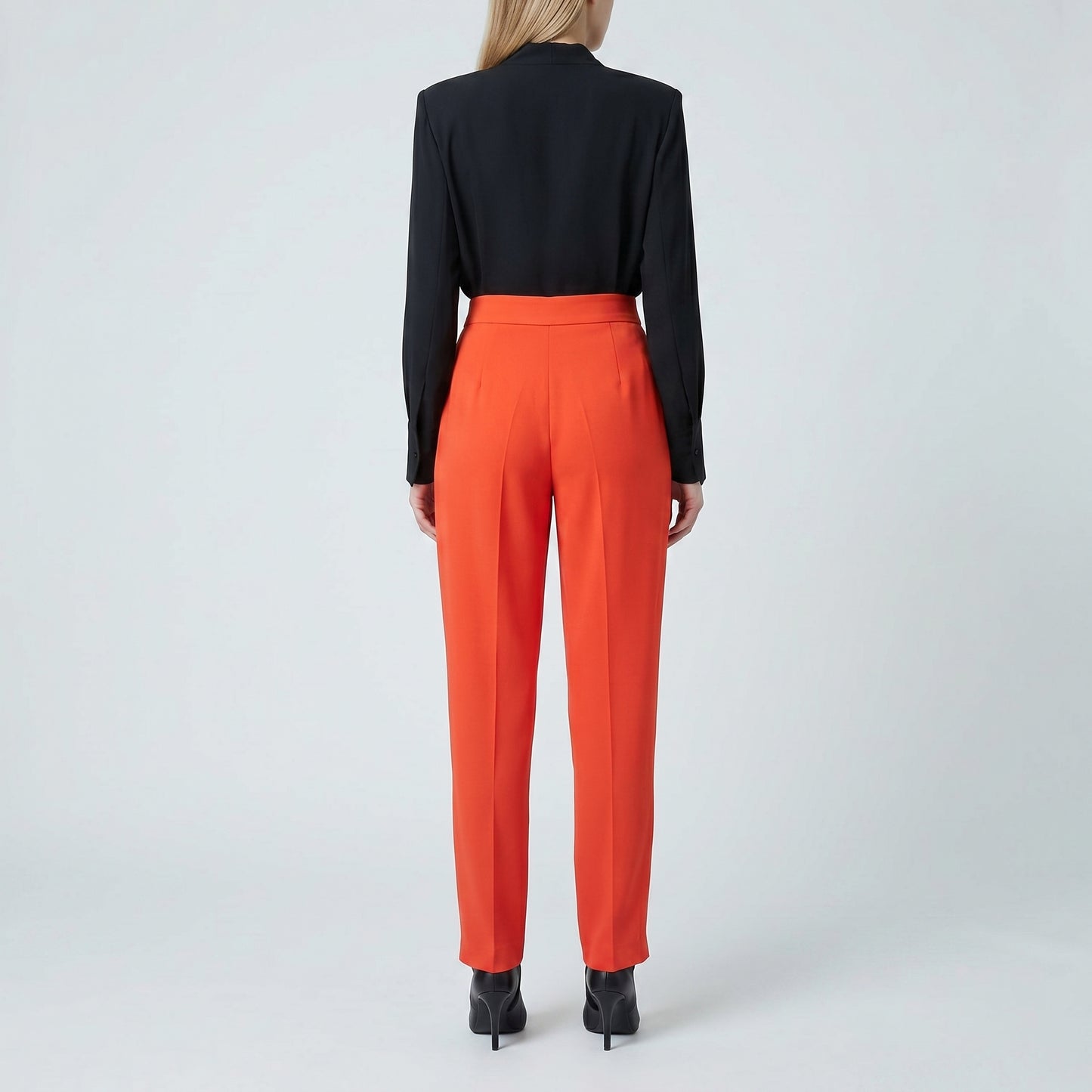 High-Waist Pleated Tailored Trousers