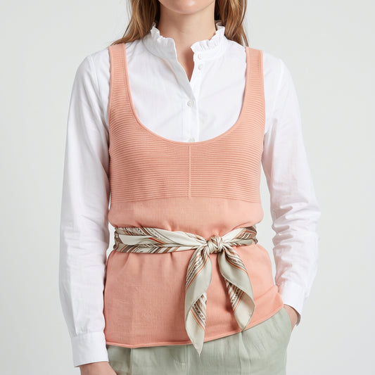 Ribbed Knit Peach Tank Top