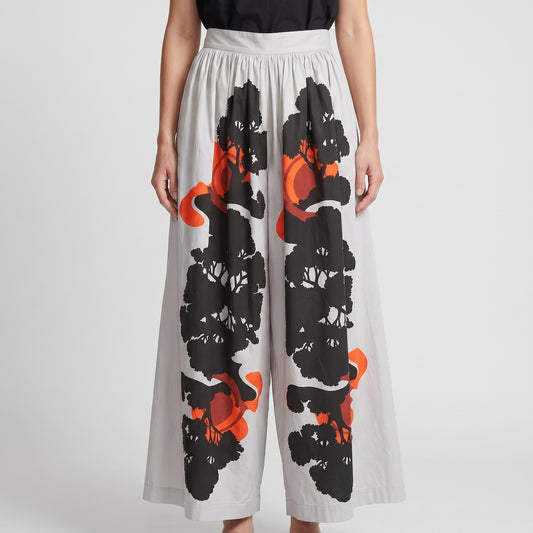 Floral Print Wide Leg Culottes