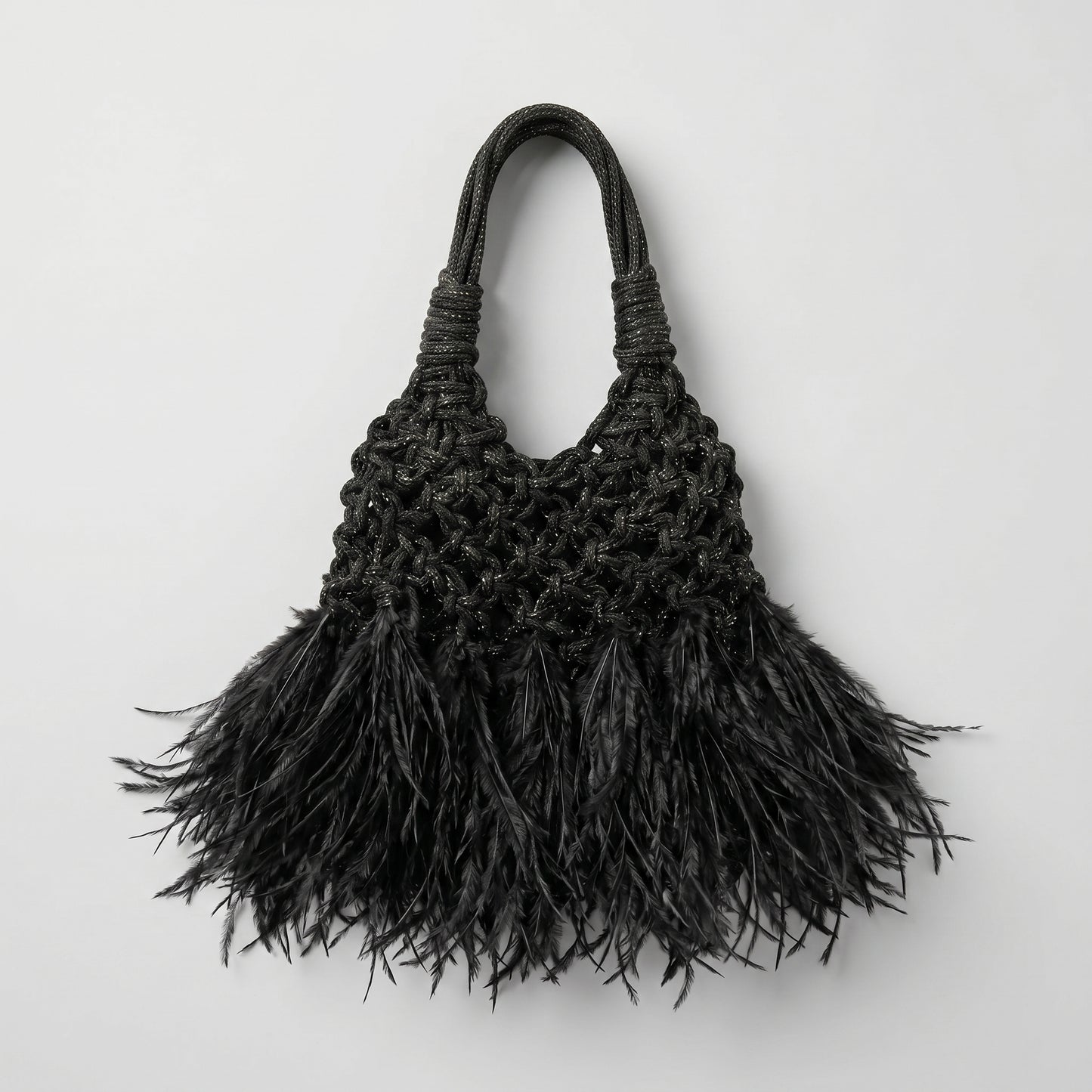 Mini Feather Woven Handbag