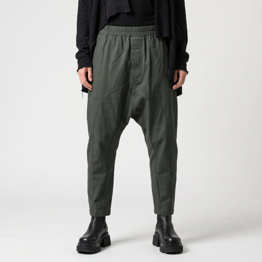 Dropped Crotch Drawstring Trousers