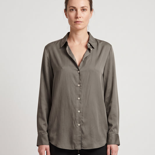Classic Taupe Button-Down Shirt