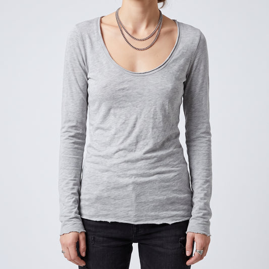 Essential Grey Scoop Neck Tee