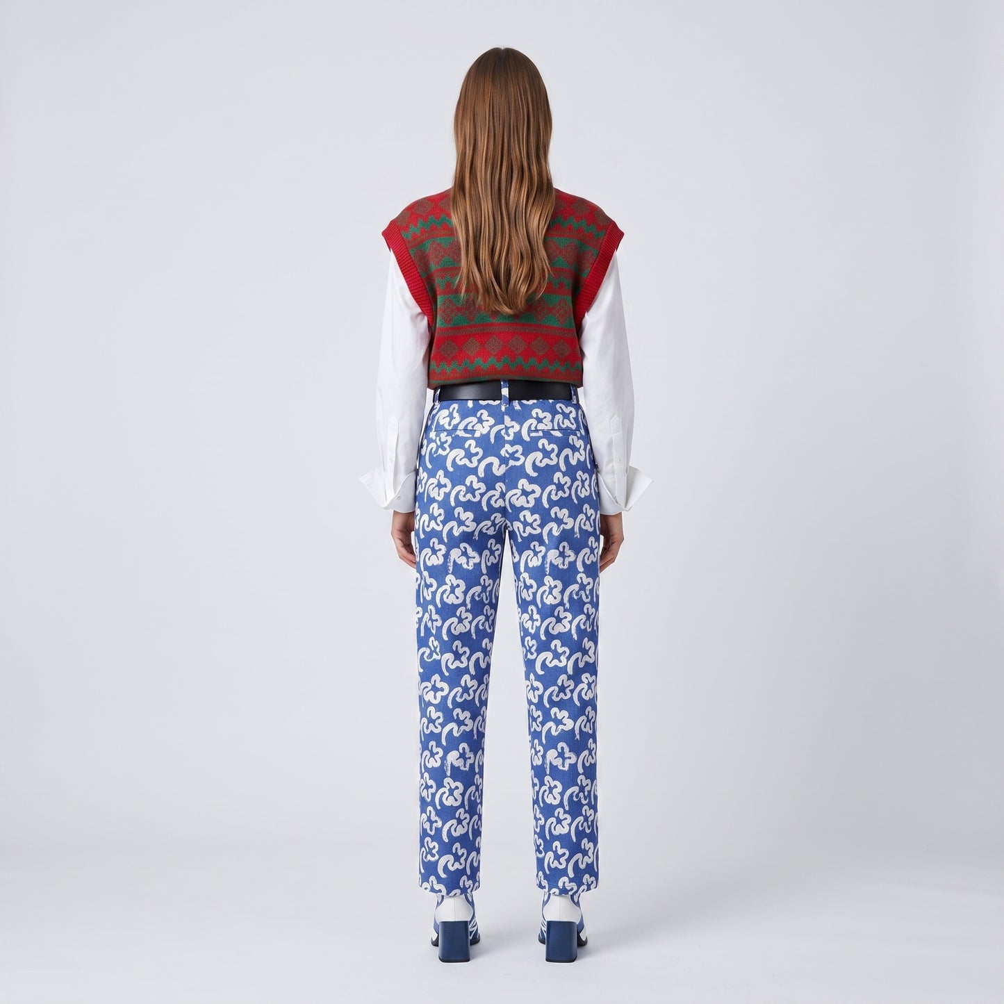 Floral Print Tailored Trousers