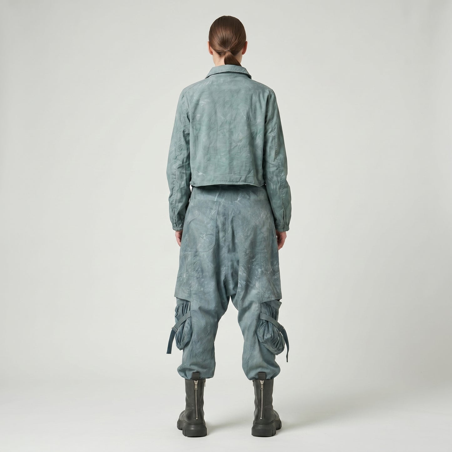 Tie-Dye Cargo Drop Crotch Trousers
