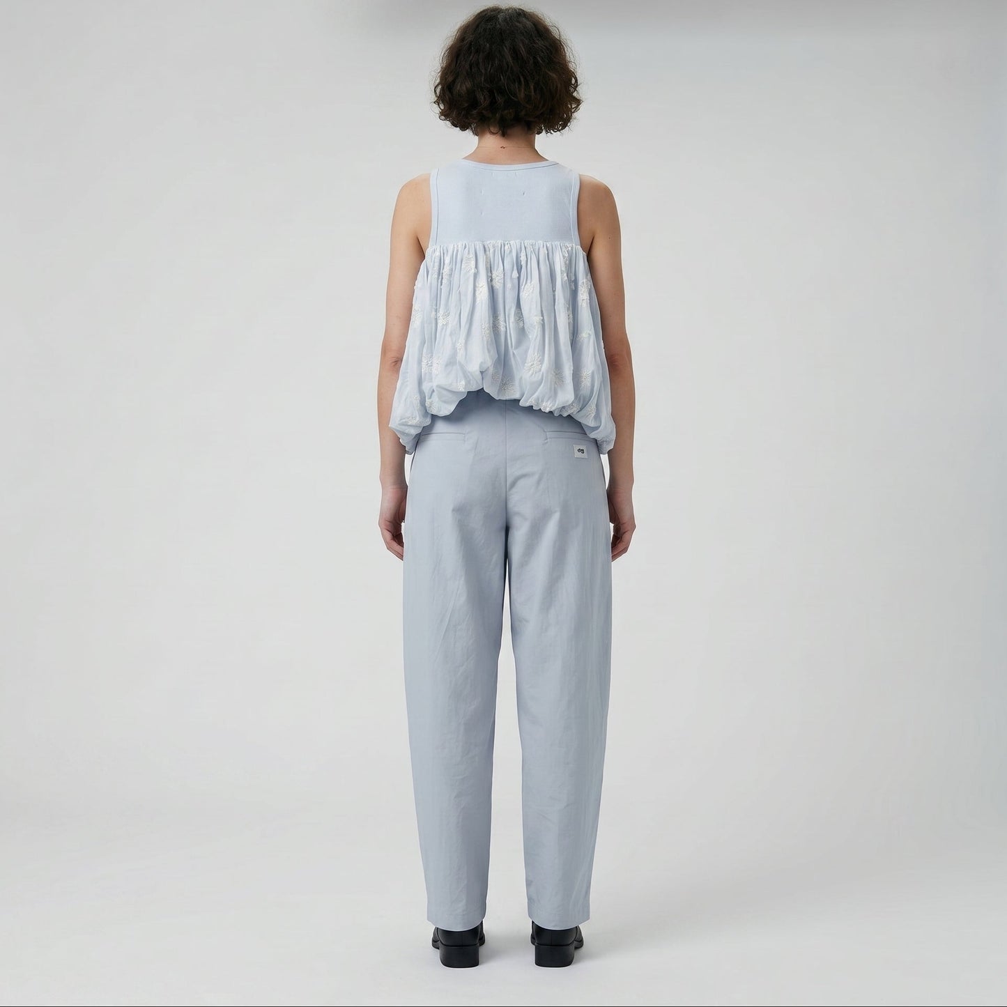 Embroidered Airy Bubble Tank