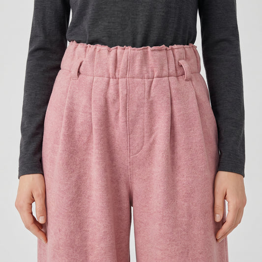 Pink Wide Leg Pleated Trousers