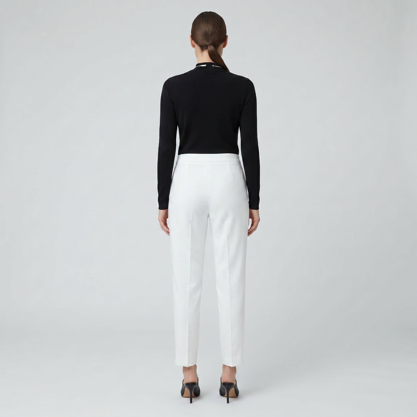 Tailored White Cropped Trousers
