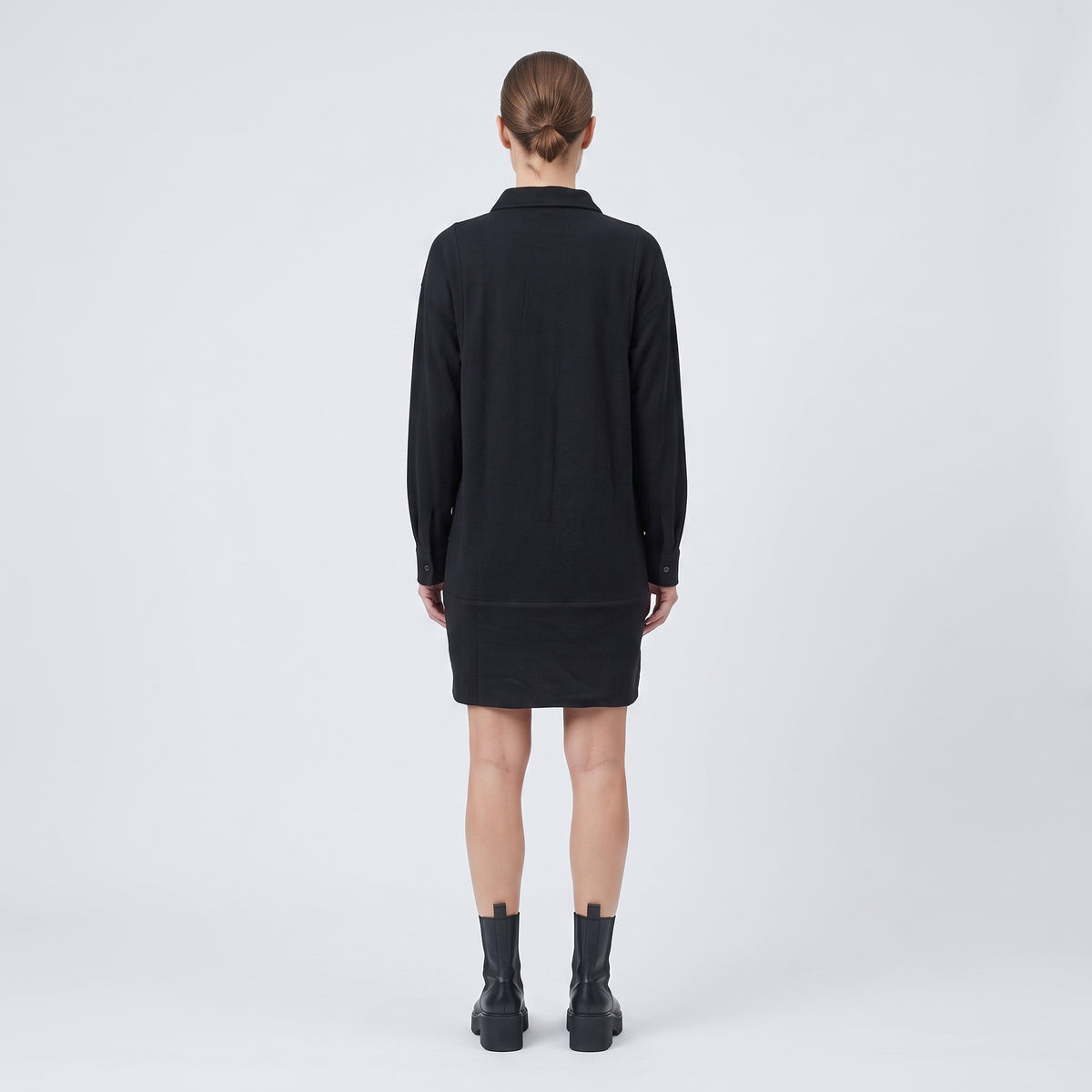 Minimalist Black Collared Shirt