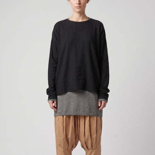 Pleated Cropped Sarouel Trousers